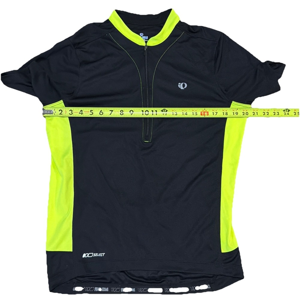 PEARL iZUMi Mens M Elite Pursuit Bike Cycling Jersey SS 1/2 Zip Hi Viz Black‎ - Picture 2 of 9